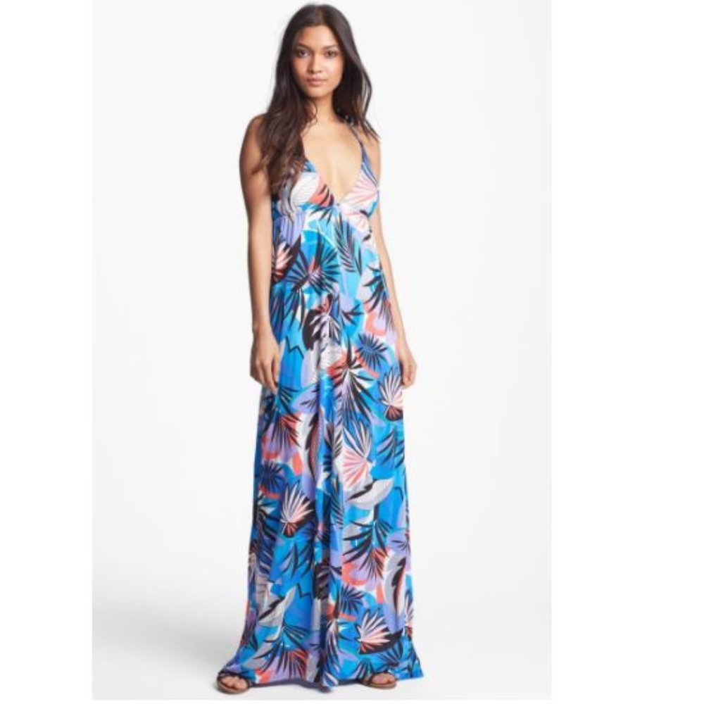 Felicity & Coco Blue Tropical Print Maxi Dress